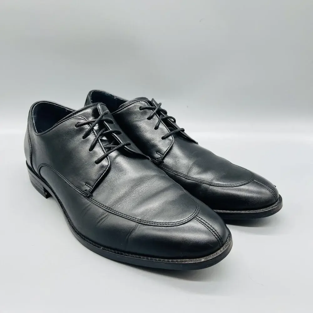 Cole Haan Shoes Mens 8 Black Leather Grand OS Derby Oxford Dress Almond Toe
